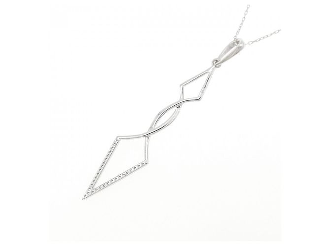 Autre Marque Collana in oro bianco e diamanti Au750 Argento - vista 4