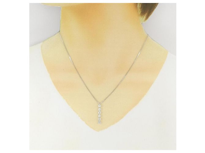 Autre Marque Collana con diamante Pt900 Argento - vista 6