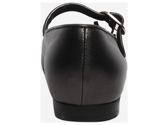 Autre Marque Schwarze metallische flache Schuhe - Größe EU 39 (UK 6) - Ansicht 3