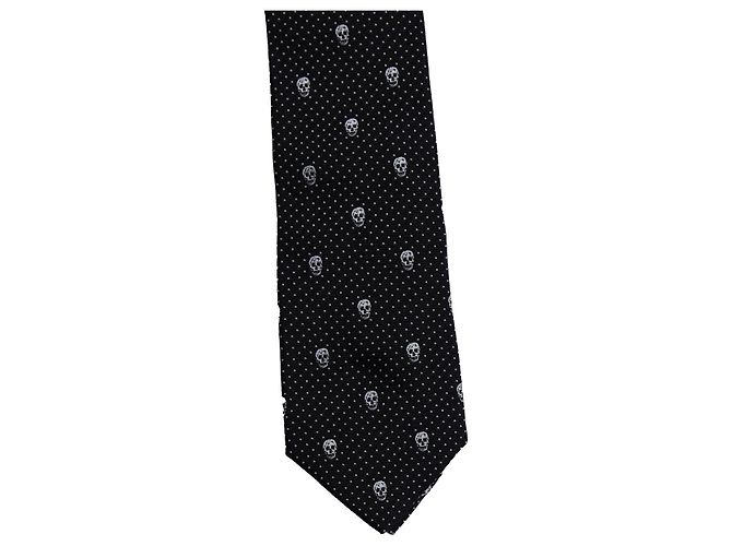 Alexander McQueen, cravatta con teschio a pois - vista 2