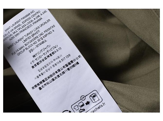 Saint Laurent, Saharastreifen-Baumwollkleid mit Gürtel 2024 Braun - Ansicht 5