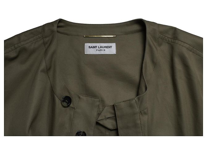 Saint Laurent, Saharastreifen-Baumwollkleid mit Gürtel 2024 Braun - Ansicht 7
