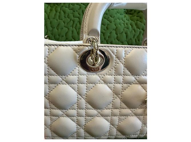 Dior Lady D-Joy Borsa a mano in pelle di agnello - Beige - vista 6