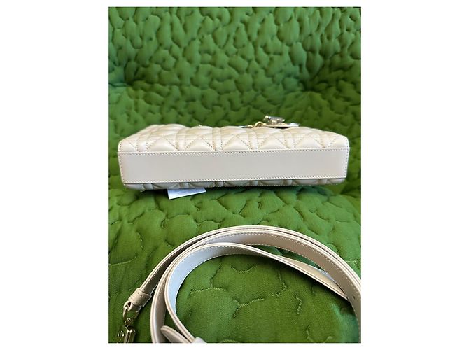 Dior Lady D-Joy Borsa a mano in pelle di agnello - Beige - vista 7