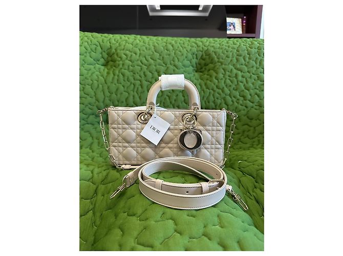 Dior Lady D-Joy Borsa a mano in pelle di agnello - Beige - vista 10