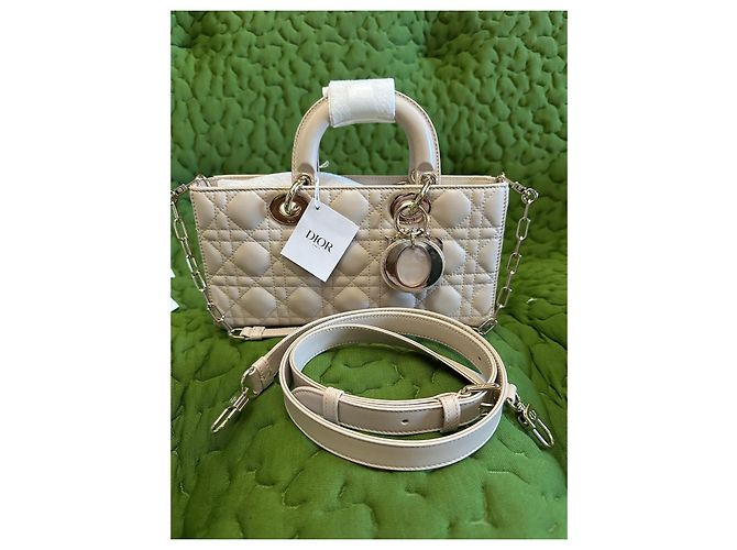 Dior Lady D-Joy Borsa a mano in pelle di agnello - Beige - vista 11