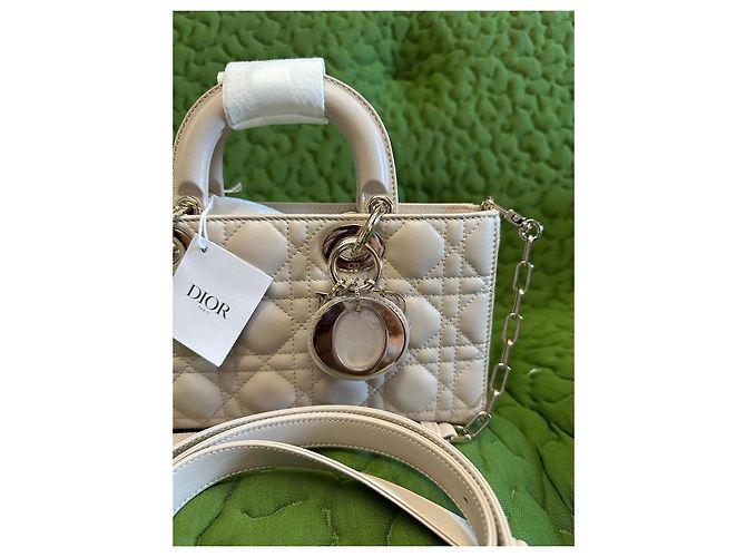 Dior Lady D-Joy Borsa a mano in pelle di agnello - Beige - vista 12