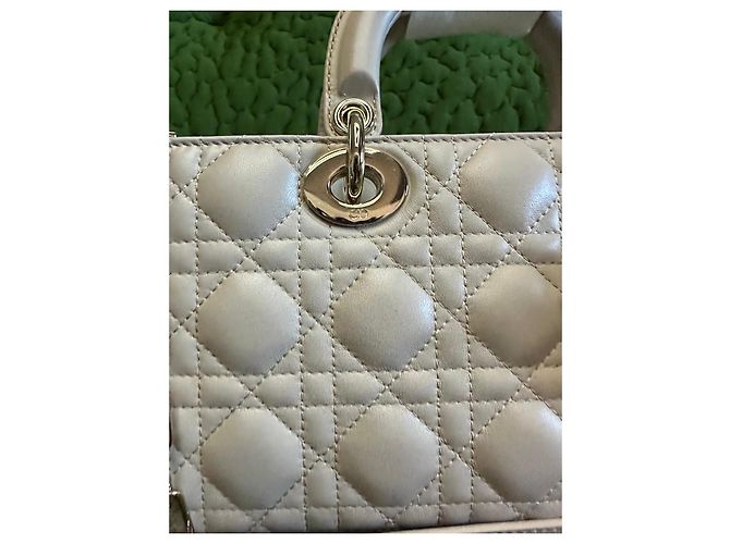 Dior Lady D-Joy Borsa a mano in pelle di agnello - Beige - vista 13