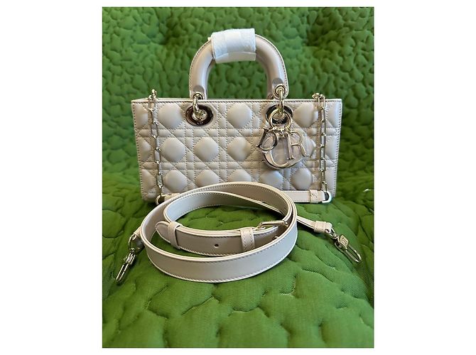 Dior Lady D-Joy Borsa a mano in pelle di agnello - Beige - vista 3