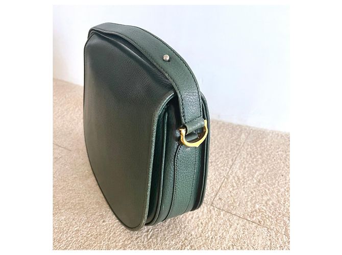Cartier Must de Cartier Green Grained Leather Flap Satchel Bag Dark green - view 13