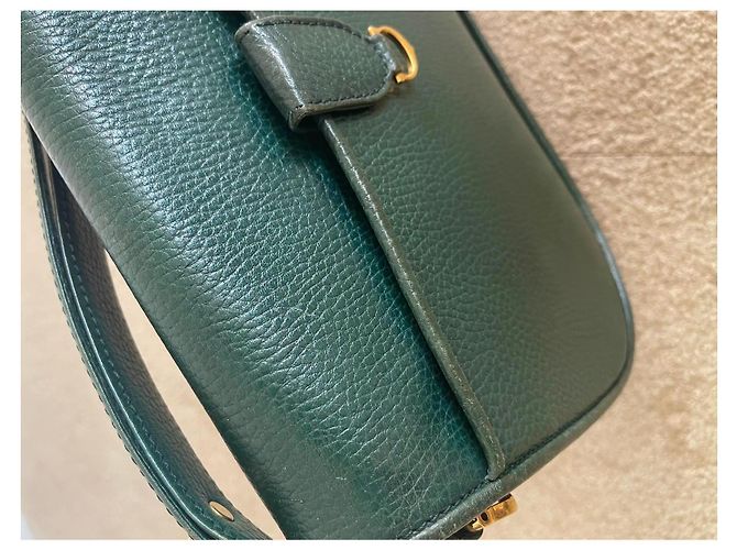 Cartier Must de Cartier Green Grained Leather Flap Satchel Bag Dark green - view 17