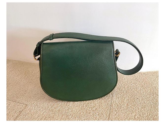 Cartier Must de Cartier Green Grained Leather Flap Satchel Bag Dark green - view 2