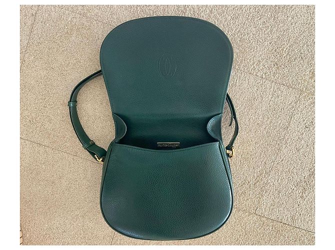 Cartier Must de Cartier Green Grained Leather Flap Satchel Bag Dark green - view 5