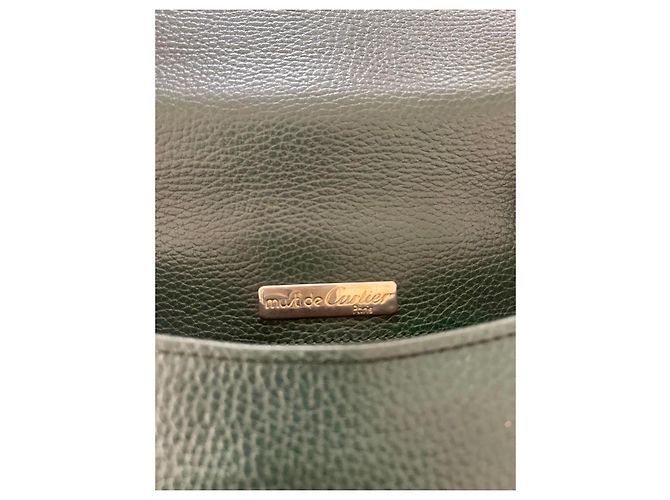 Cartier Must de Cartier Green Grained Leather Flap Satchel Bag Dark green - view 6