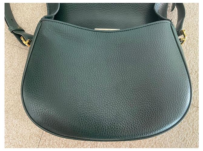 Cartier Must de Cartier Green Grained Leather Flap Satchel Bag Dark green - view 7