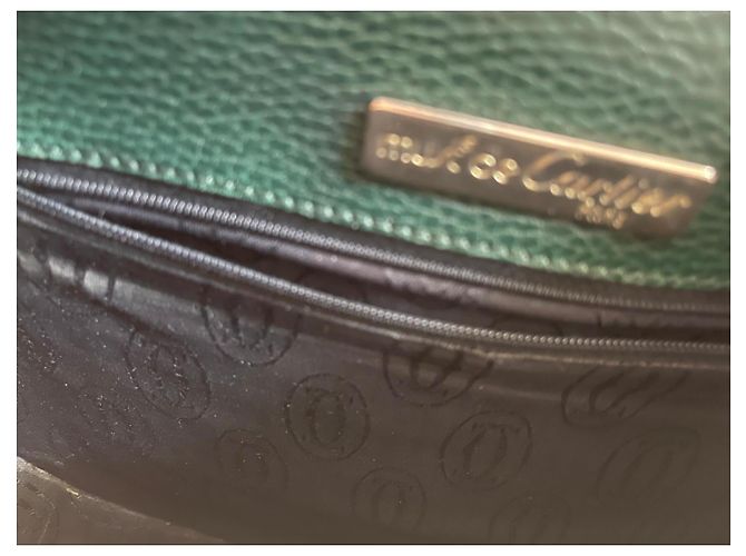 Cartier Must de Cartier Green Grained Leather Flap Satchel Bag Dark green - view 9
