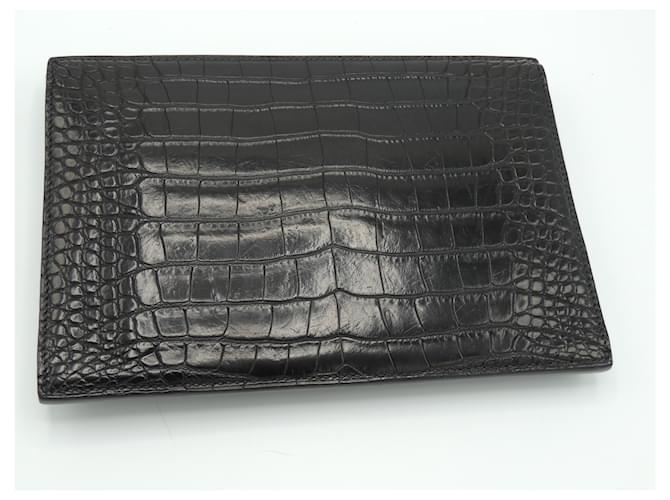 Hermès Pochette Alligator, Nero - vista 4