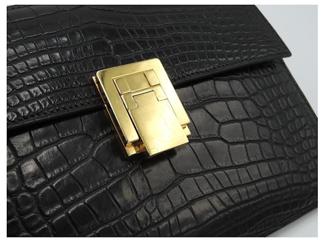 Hermès Pochette Alligator, Nero - vista 5
