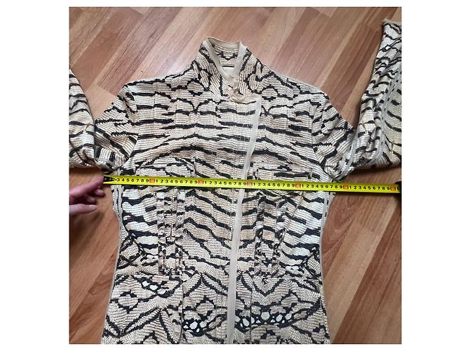Roberto Cavalli Zebra-Print Seidenjacke Schwarz Beige Zebra-druck - Ansicht 15