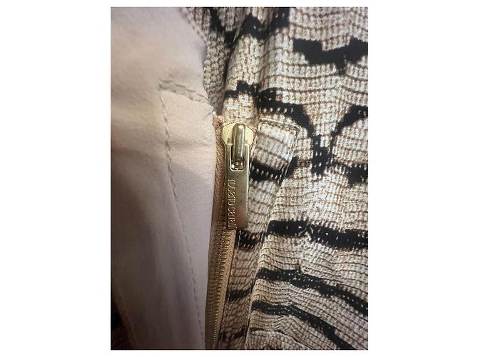 Roberto Cavalli Zebra-Print Seidenjacke Schwarz Beige Zebra-druck - Ansicht 2