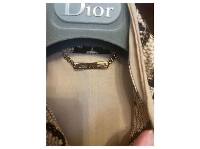Roberto Cavalli Zebra-Print Seidenjacke Schwarz Beige Zebra-druck - Ansicht 4