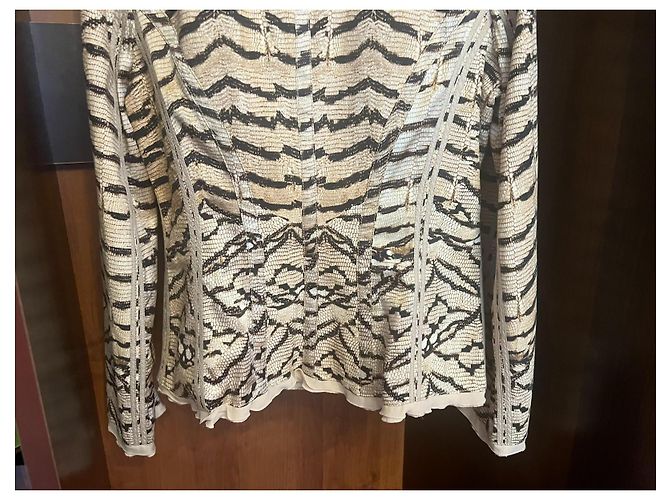 Roberto Cavalli Zebra-Print Seidenjacke Schwarz Beige Zebra-druck - Ansicht 6