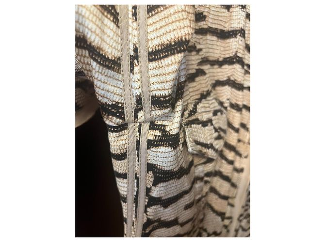 Roberto Cavalli Zebra-Print Seidenjacke Schwarz Beige Zebra-druck - Ansicht 7