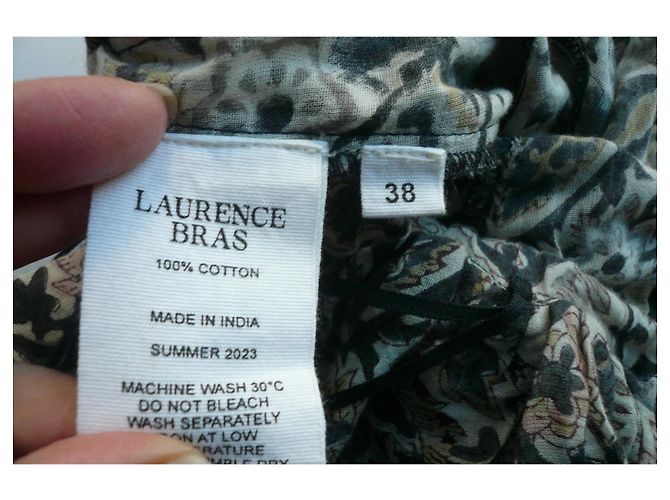 Laurence Bras Saint Barth Blumenkleid T38 Braun Pink Beige Grau - Ansicht 8