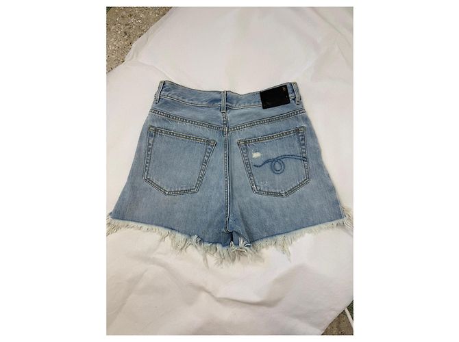 R13 Distressed Denim Shorts Blau - Ansicht 2