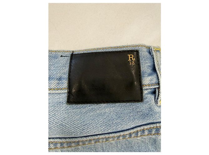 R13 Distressed Denim Shorts Blau - Ansicht 3