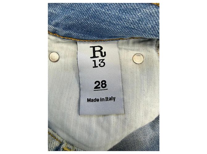 R13 Distressed Denim Shorts Blau - Ansicht 4