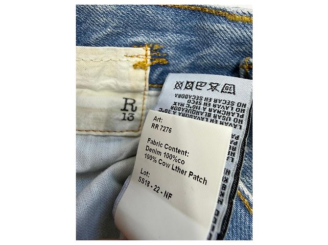 R13 Distressed Denim Shorts Blau - Ansicht 5