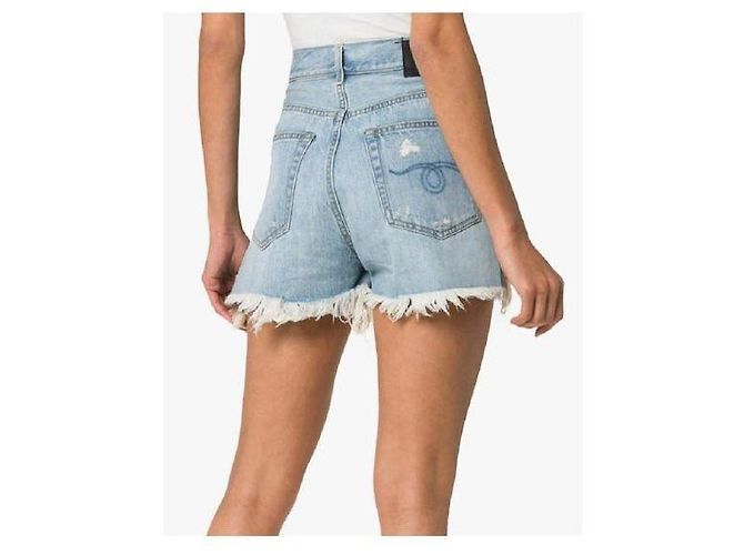 R13 Distressed Denim Shorts Blau - Ansicht 7