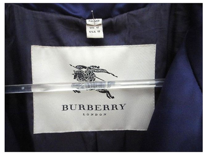 Burberry Blue Satin Trench Coat Purple - view 3