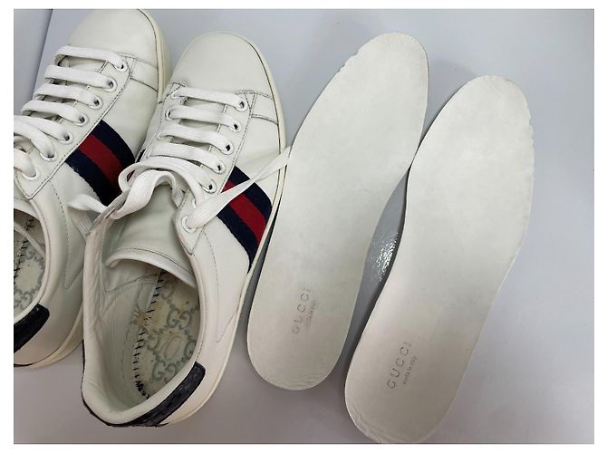 Gucci Ace Sneakers in pelle con banda Web e dettaglio serpente Bianco - vista 10