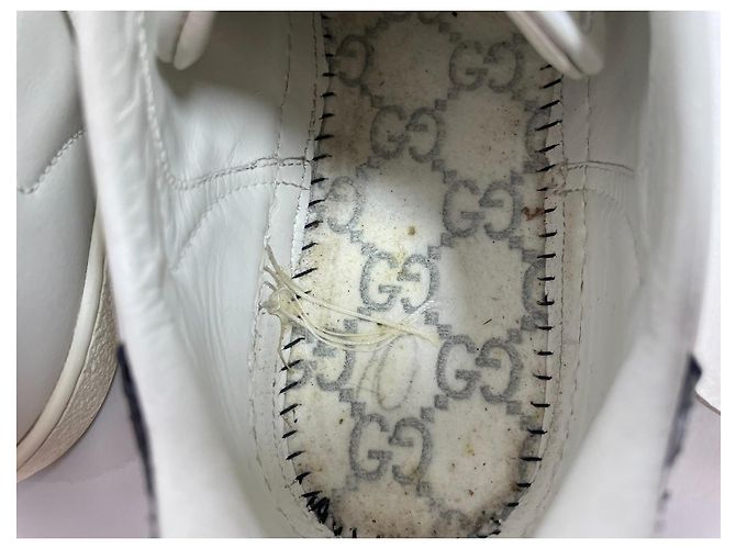 Gucci Ace Sneakers in pelle con banda Web e dettaglio serpente Bianco - vista 11
