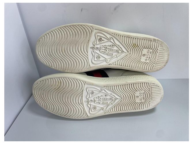 Gucci Ace Sneakers in pelle con banda Web e dettaglio serpente Bianco - vista 7