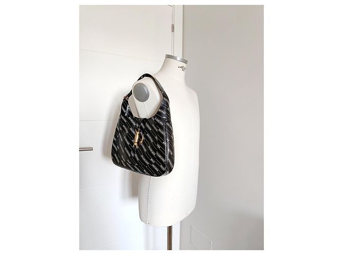 Borsa a tracolla Gucci x Balenciaga Jackie Pelle Nera Nero - vista 13