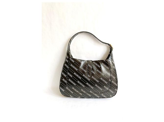 Borsa a tracolla Gucci x Balenciaga Jackie Pelle Nera Nero - vista 3
