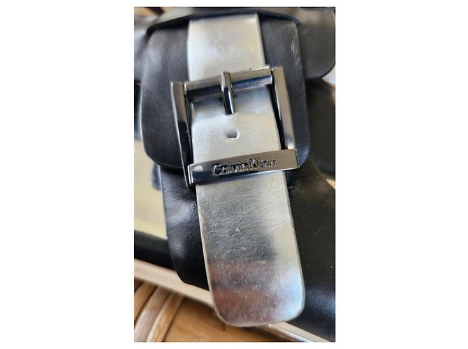 Calvin Klein Sandali con listini neri e argento Nero - vista 9