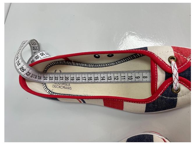 Fred Perry Southsea Deckchairs Canvas Ballerinas Weiß Rot Dunkelblau - Ansicht 10