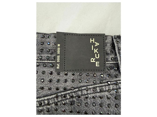 Autre Marque Haikure Falda vaquera Susana W Marble Black Silver Strass Negro - vista 3
