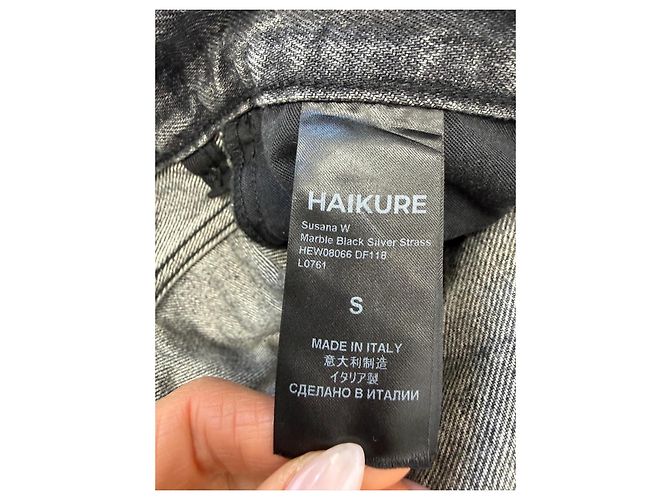 Autre Marque Haikure Falda vaquera Susana W Marble Black Silver Strass Negro - vista 4