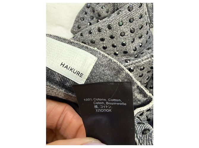 Autre Marque Haikure Falda vaquera Susana W Marble Black Silver Strass Negro - vista 5