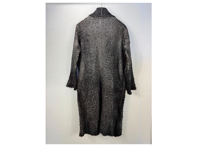 Autre Marque Avant Toi Langer Cardigan Grau Metallic Metallisch - Ansicht 4