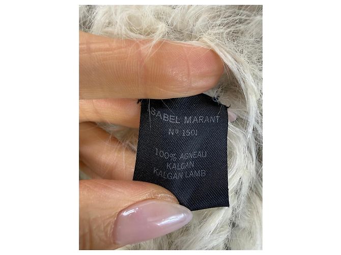 Isabel Marant Kalgan Lammfelljacke - Creme Roh - Ansicht 4