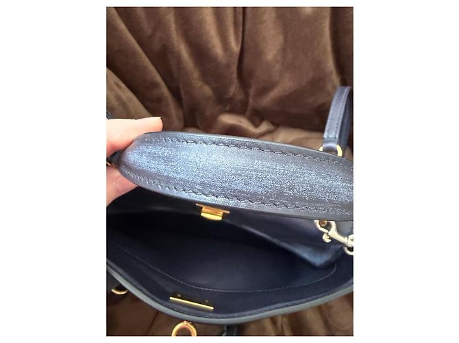 Balenciaga Mini Rodéo Borsa pelle invecchiata blu navy - vista 5