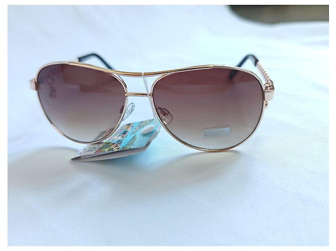 Autre Marque Occhiali da sole aviator CityVision dorati con ciondoli a cuore Marrone D'oro - vista 4
