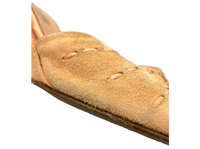 Chanel Mule con zeppa in scamosciato beige - vista 6