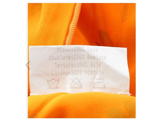 Céline Celine Mono de seda estampado floral naranja Rosa Verde - vista 8